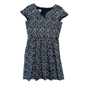 FiveLoaves Twofish 14 Dress Girl Batik Blue Ikat Five 5 Loaves Two 2 Fish Pleats